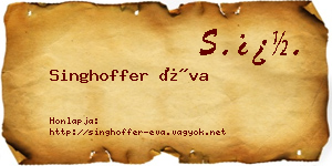 Singhoffer Éva névjegykártya
