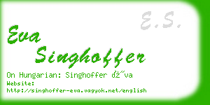 eva singhoffer business card